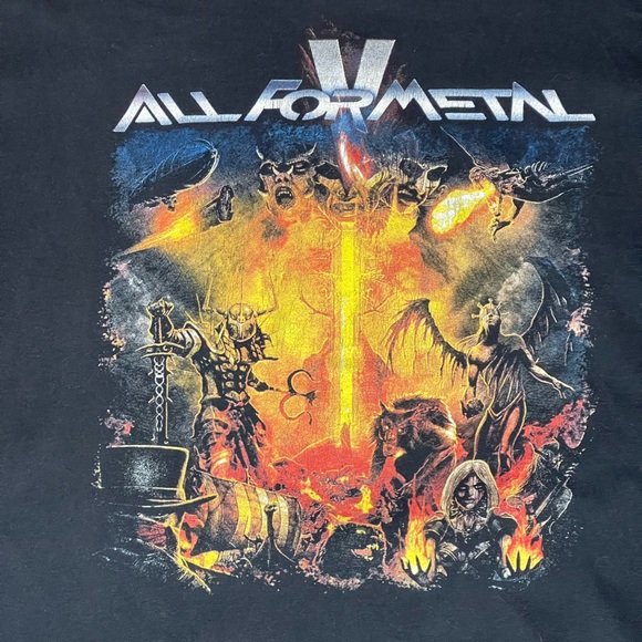 ALL FOR METAL graphic band tee Size 2XL front and back graphic - Picture 3 of 3